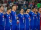 France men's national volleyball team before a match during an international volleyball tournament
