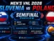 Slovenia vs Poland Men’s VNL 2026 semifinal preview graphic with team flags, match time, recent meeting and quarterfinal paths