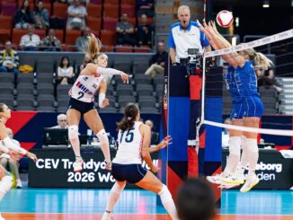 Croatia attacks against Slovakia during Women’s EuroVolley 2026
