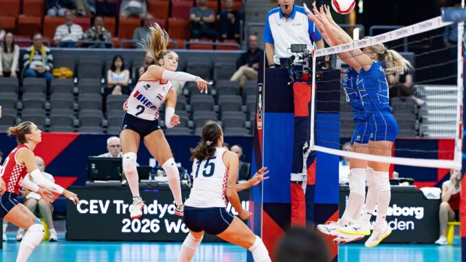 Croatia attacks against Slovakia during Women’s EuroVolley 2026