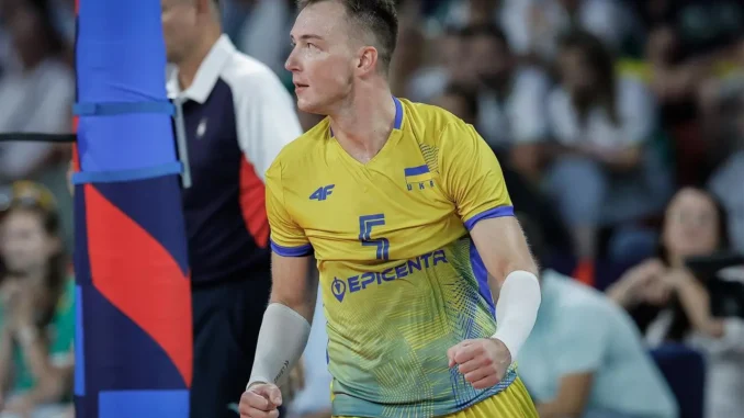 Oleh Plotnytskyi of Ukraine during Men’s EuroVolley 2026 ahead of the Round of 16